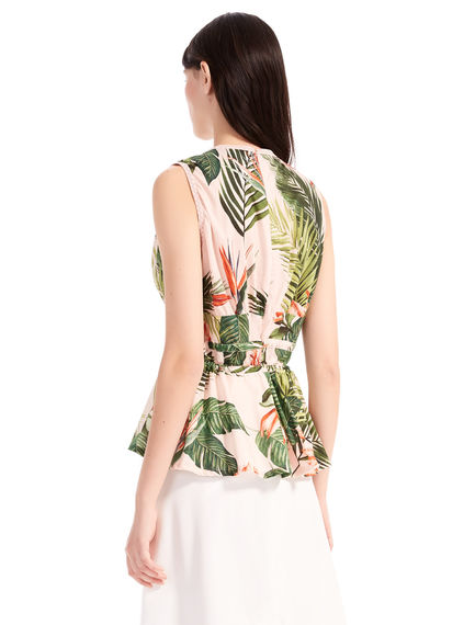 Peplum top con stampa grafica