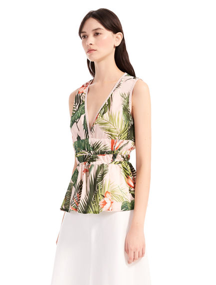 Peplum top con stampa grafica