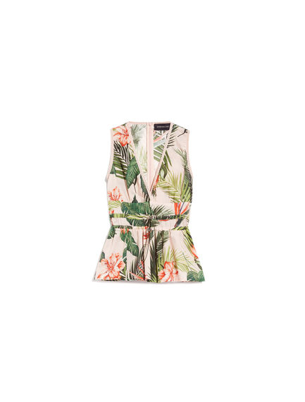 Peplum top con stampa grafica
