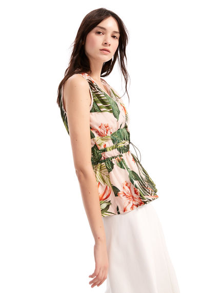 Peplum top con stampa grafica