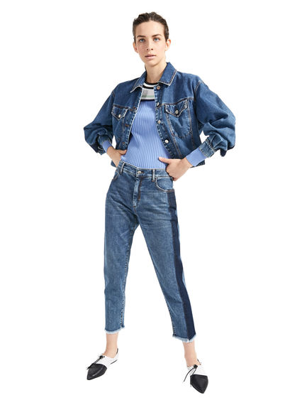 Jeans a sigaretta bicolor