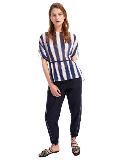 Blusa in leggero cotone a righe