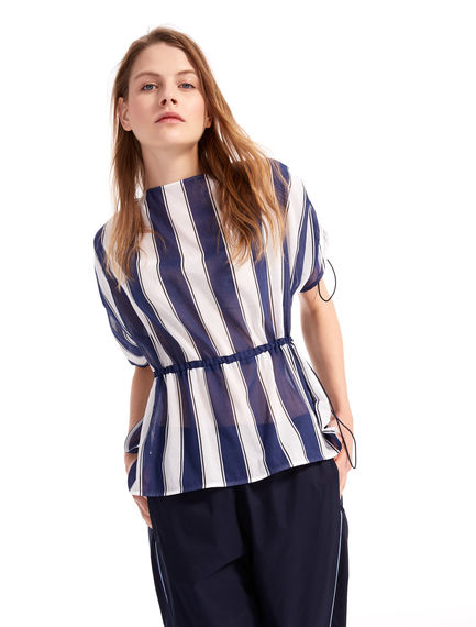 Blusa in leggero cotone a righe