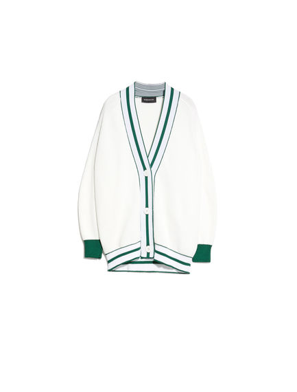 Cardigan a coste in stile Varsity