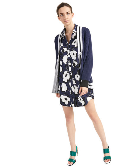 Cardigan a coste in stile Varsity