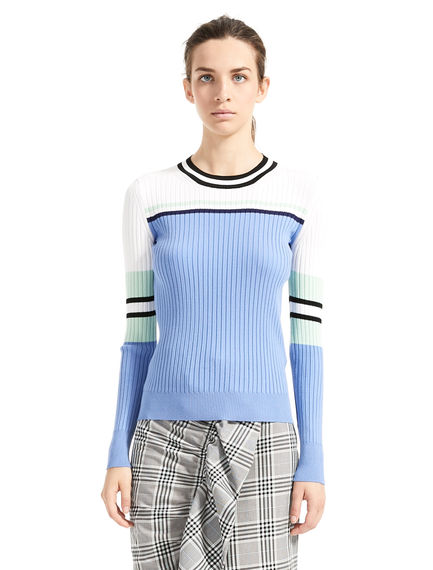 Maglia a coste colour block