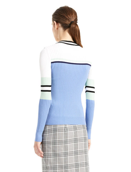 Maglia a coste colour block