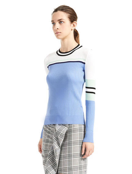 Maglia a coste colour block