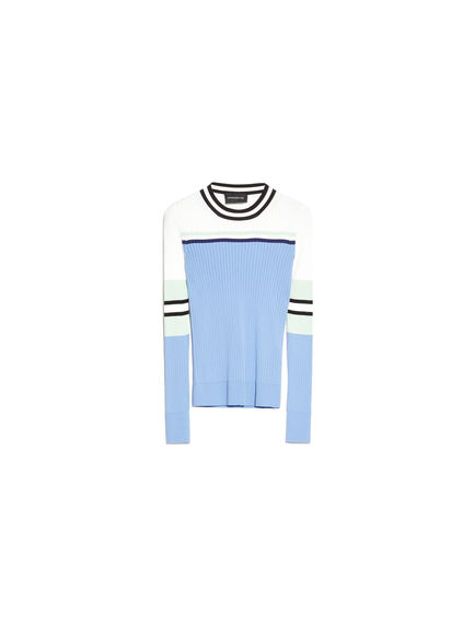 Maglia a coste colour block