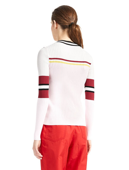 Maglia a coste colour block