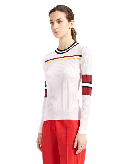 Maglia a coste colour block