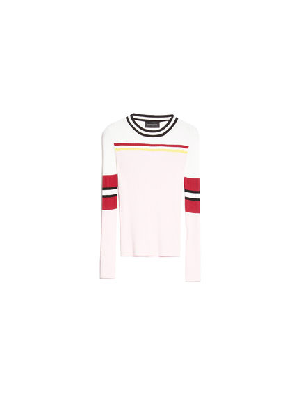 Maglia a coste colour block