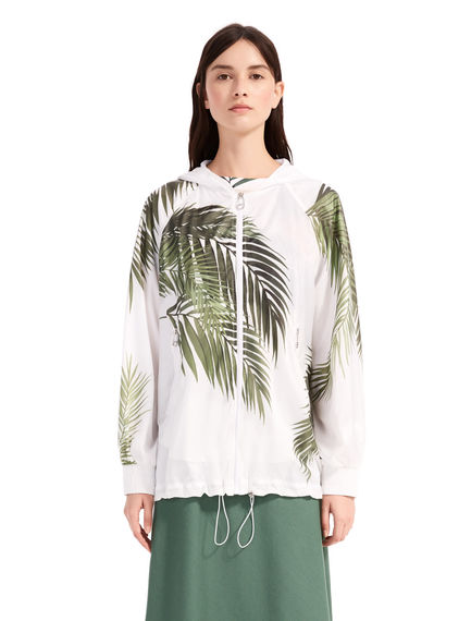 Bomber impermeabile con stampa palme