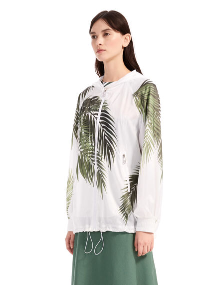 Bomber impermeabile con stampa palme