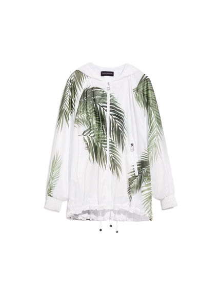 Bomber impermeabile con stampa palme