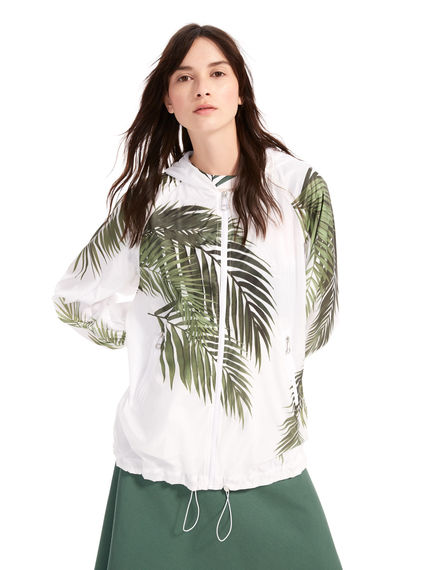 Bomber impermeabile con stampa palme