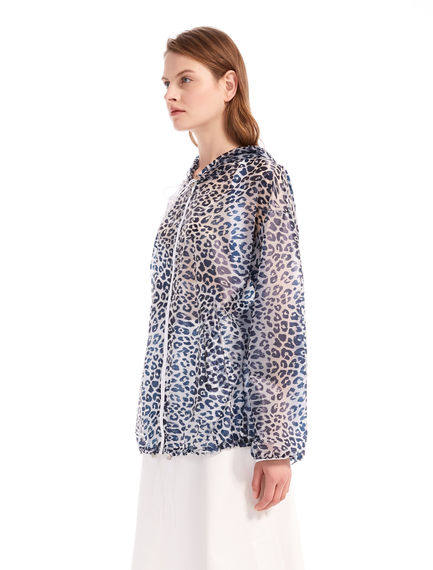 Bomber impermeabile con stampa animalier