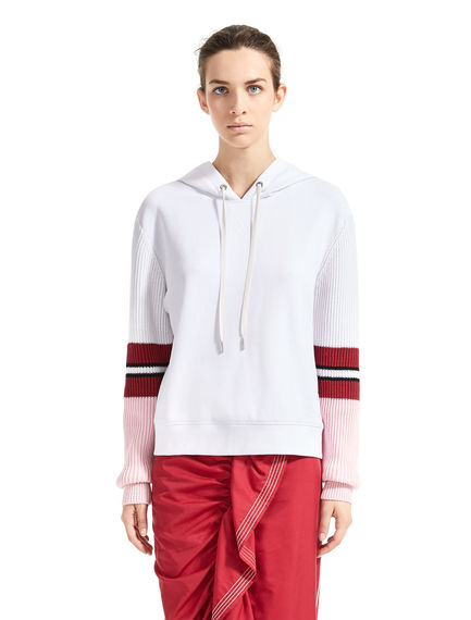 Hoodie con maniche in maglia