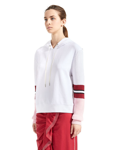 Hoodie con maniche in maglia