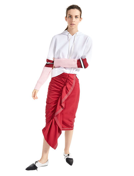Hoodie con maniche in maglia
