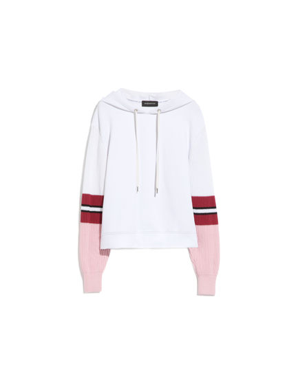 Hoodie con maniche in maglia