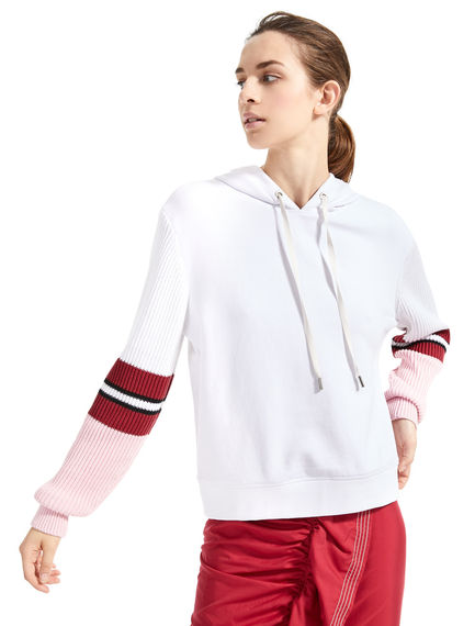Hoodie con maniche in maglia
