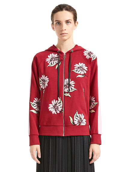 Hoodie con ricami floreali