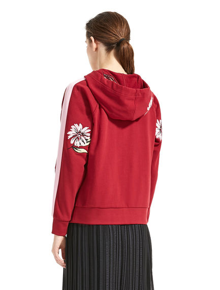 Hoodie con ricami floreali