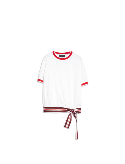 T-shirt con fiocco laterale