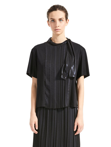 T-shirt a pieghe laminata