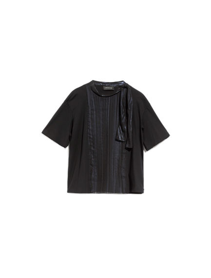 T-shirt a pieghe laminata