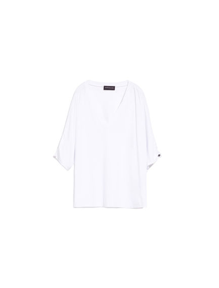T-shirt con coulisse sulle spalle
