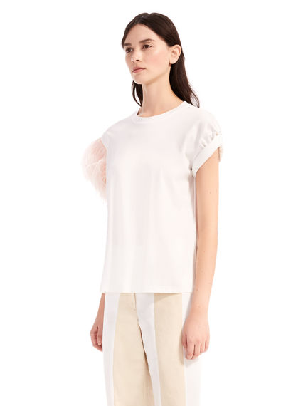 T-shirt con dettaglio di piume