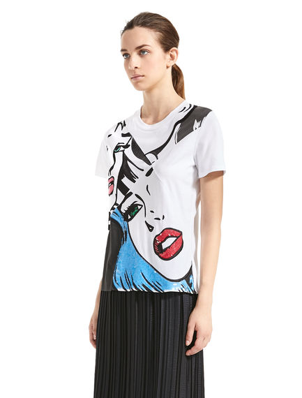 T-shirt con paillette pop-art