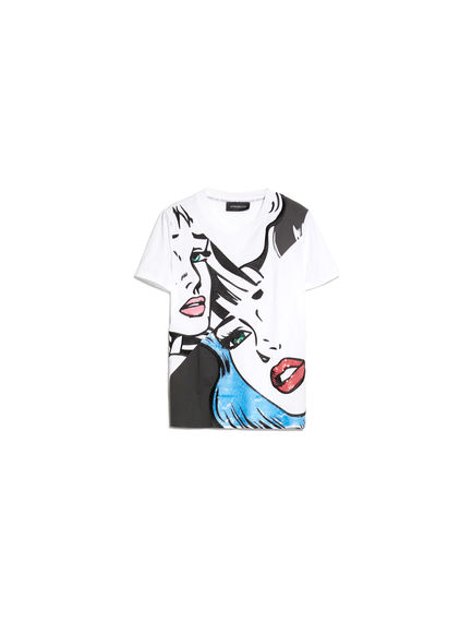 T-shirt con paillette pop-art