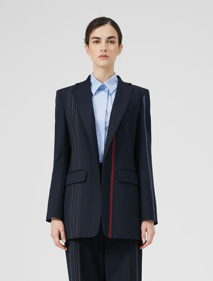 Blazer in lana con righe piazzate