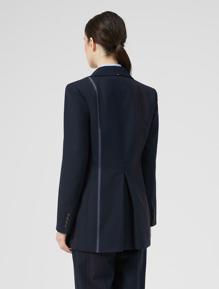 Blazer in lana con righe piazzate