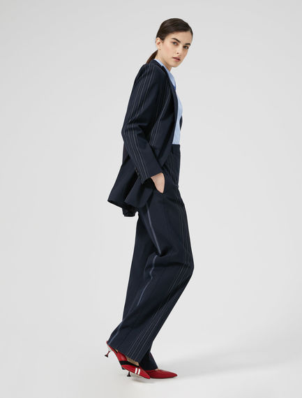 Blazer in lana con righe piazzate