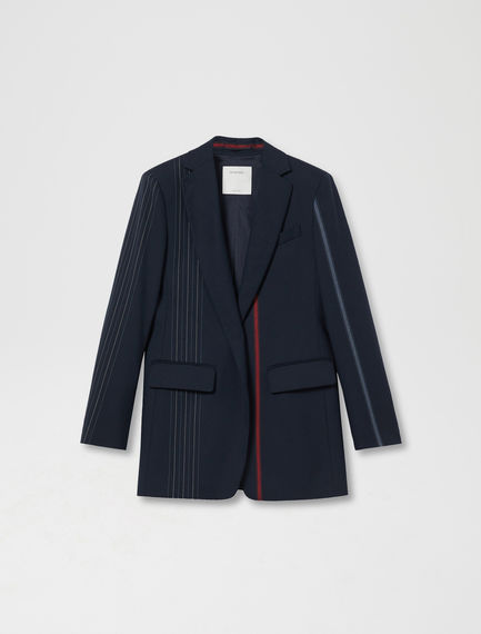 Blazer in lana con righe piazzate