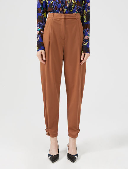 Pantaloni Utility in lana con fibbie
