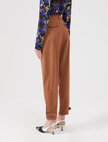 Pantaloni Utility in lana con fibbie