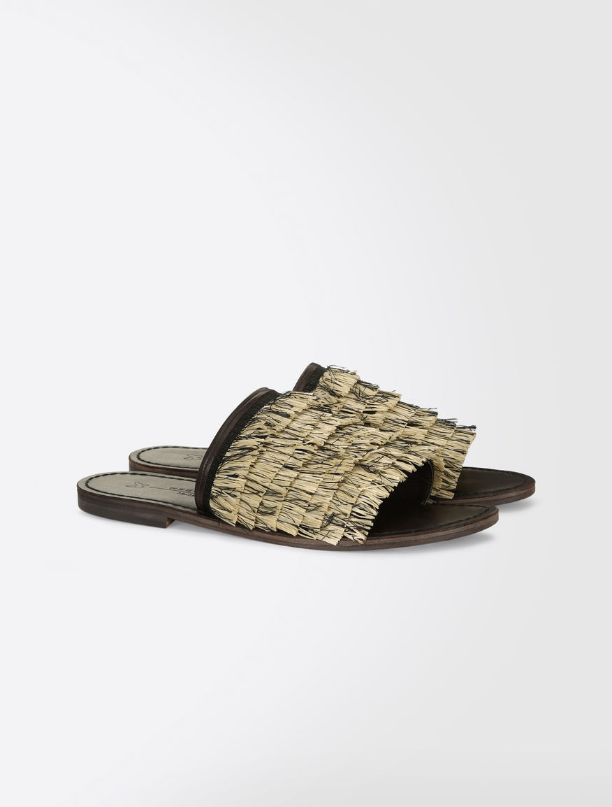 Raffia and cotton slipper sandals Weekend Maxmara Raffia and cotton slipper sandals Weekend Maxmara