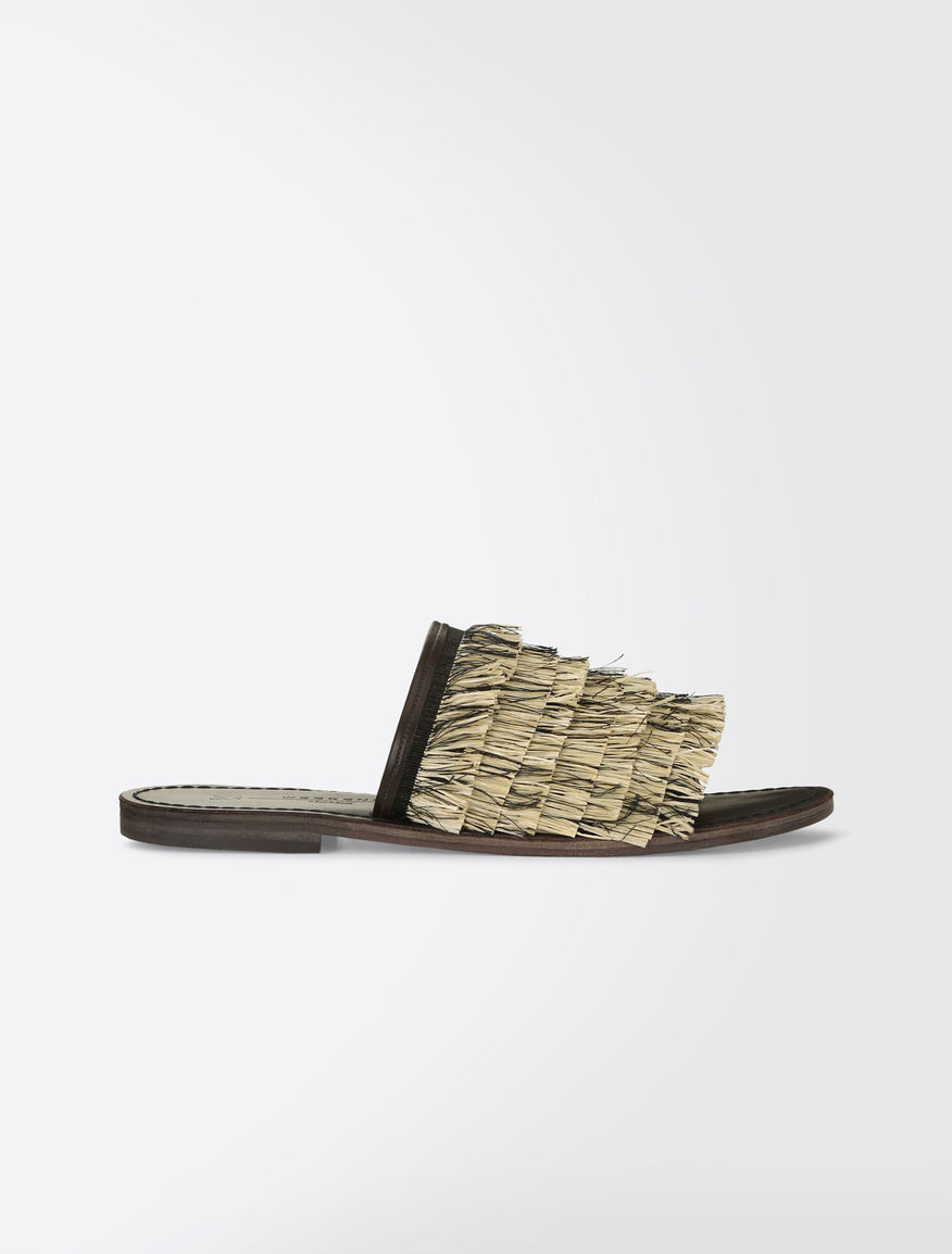 Raffia and cotton slipper sandals Weekend Maxmara Raffia and cotton slipper sandals Weekend Maxmara