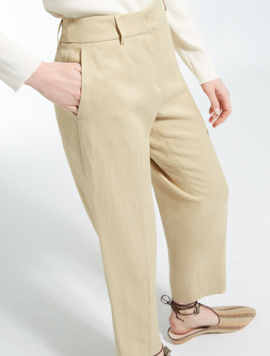Lyocell, linen and cotton trousers Weekend Maxmara Lyocell, linen and cotton trousers Weekend Maxmara