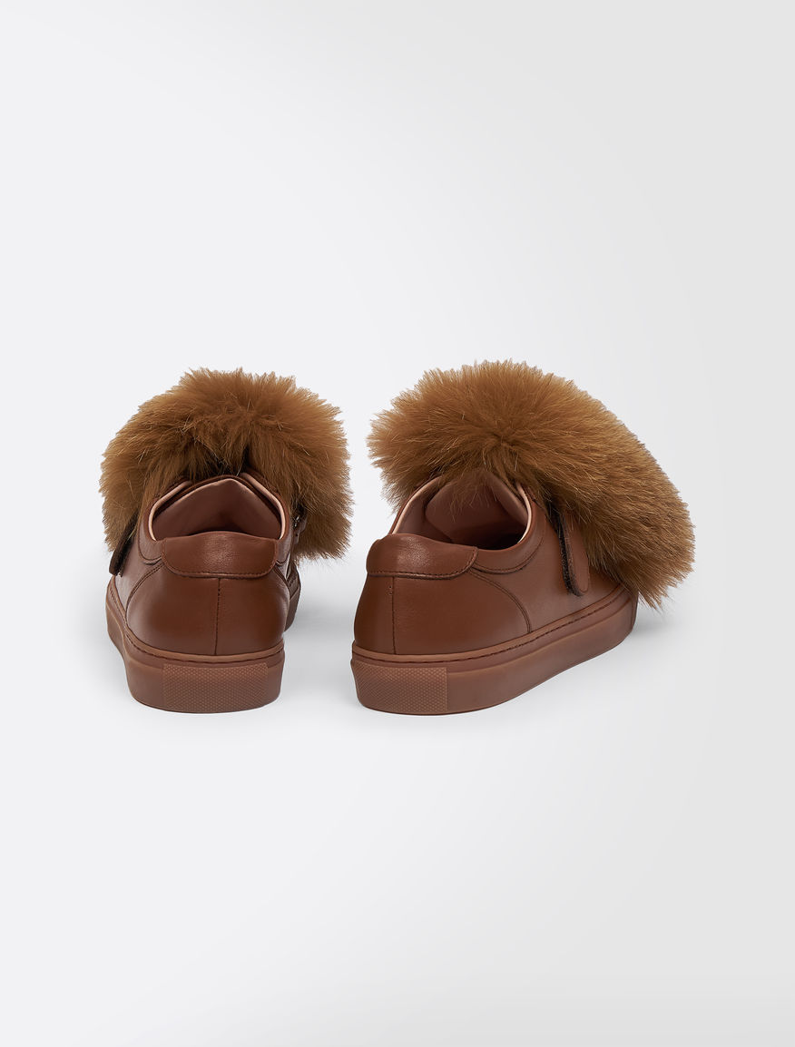 Trainers in leather and fox fur Weekend Maxmara Trainers in leather and fox fur Weekend Maxmara