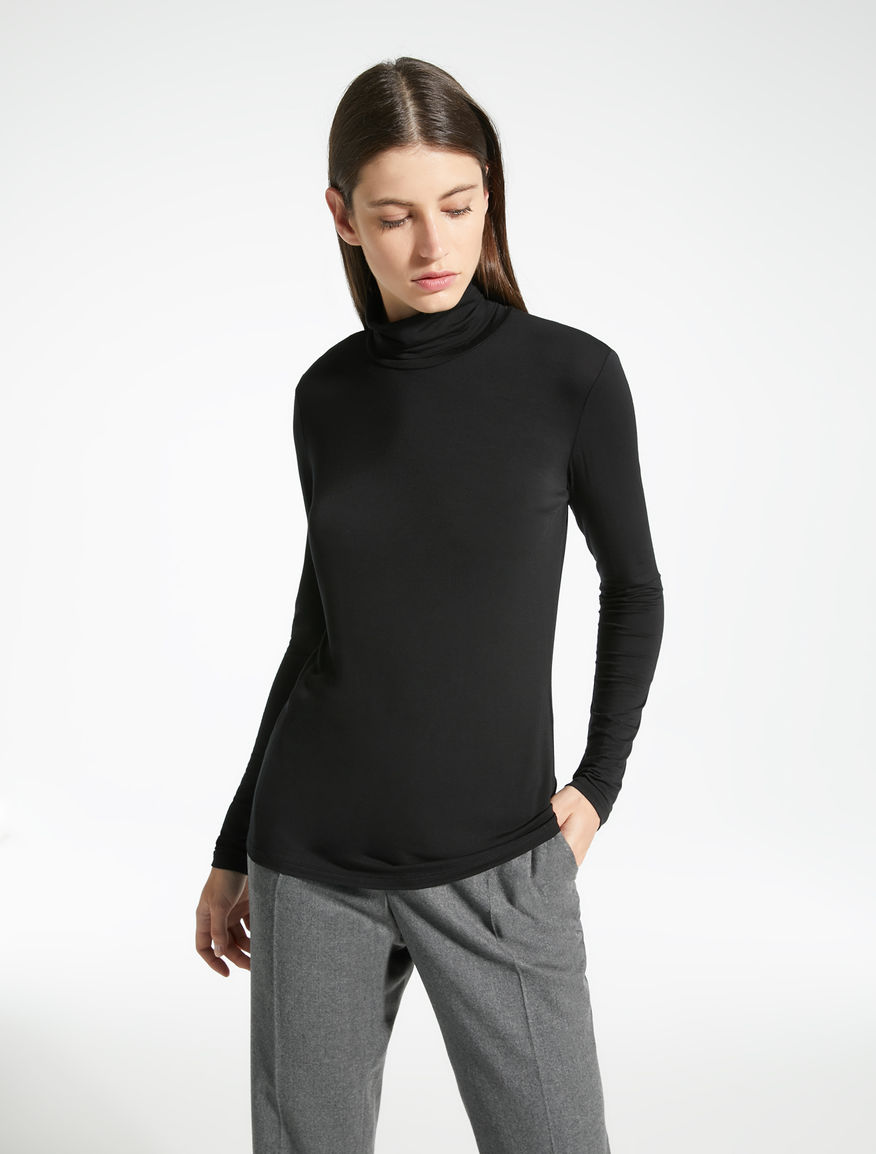 Viscose jersey polo neck jumper Weekend Maxmara Viscose jersey polo neck jumper Weekend Maxmara