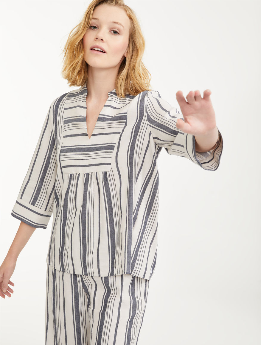 Blouse in cotton and linen satin Weekend Maxmara Blouse in cotton and linen satin Weekend Maxmara