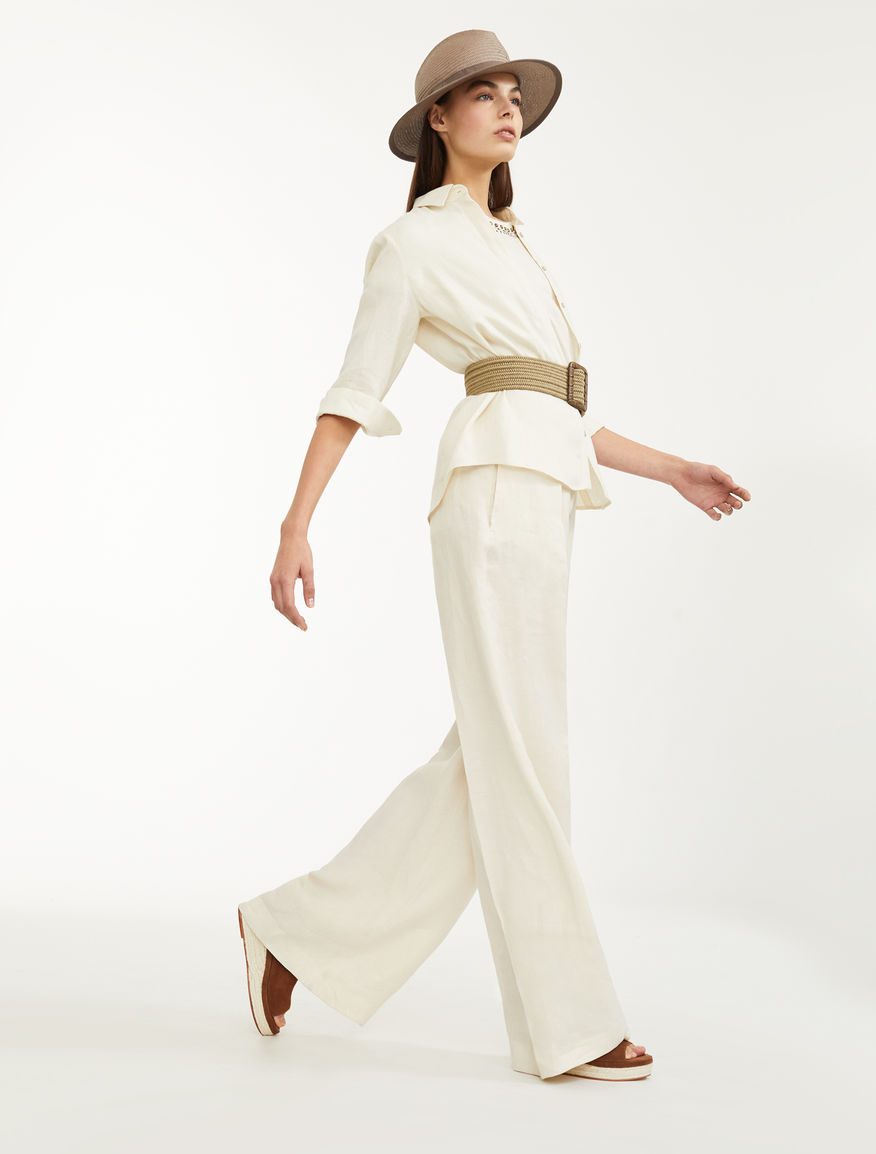 Linen canvas trousers Weekend Maxmara Linen canvas trousers Weekend Maxmara