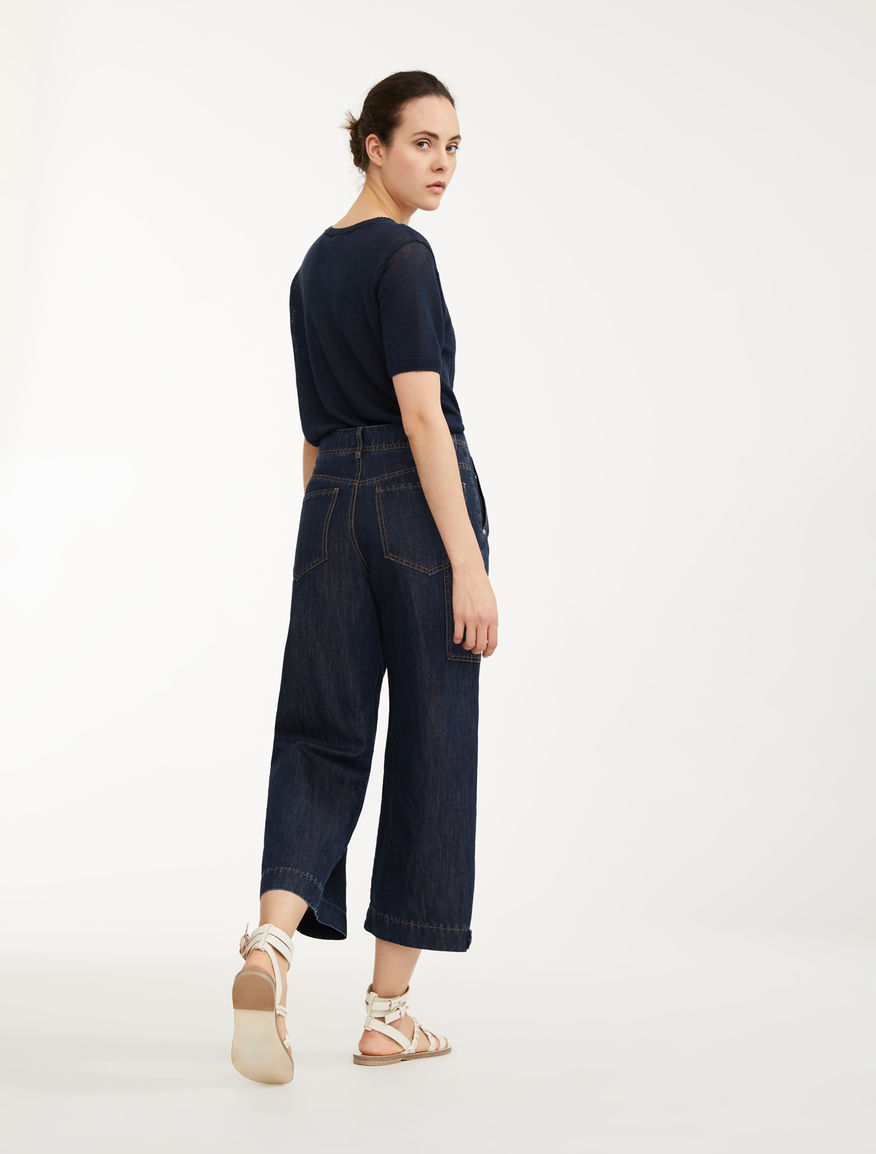 Linen and cotton denim trousers Weekend Maxmara Linen and cotton denim trousers Weekend Maxmara