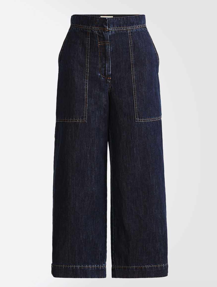 Linen and cotton denim trousers Weekend Maxmara Linen and cotton denim trousers Weekend Maxmara
